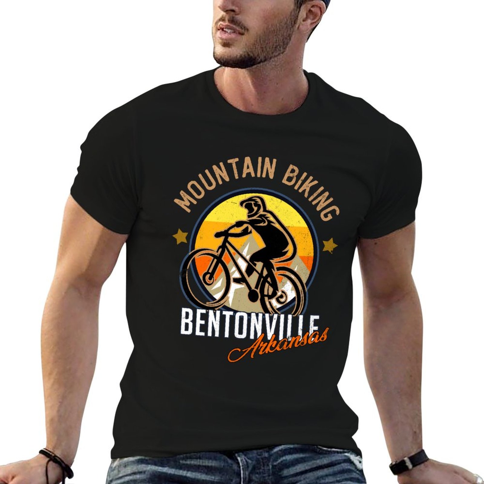 Mountain Biking Bentonville Arkansas - Koszulka z nadrukiem, wzór moda, motyw: