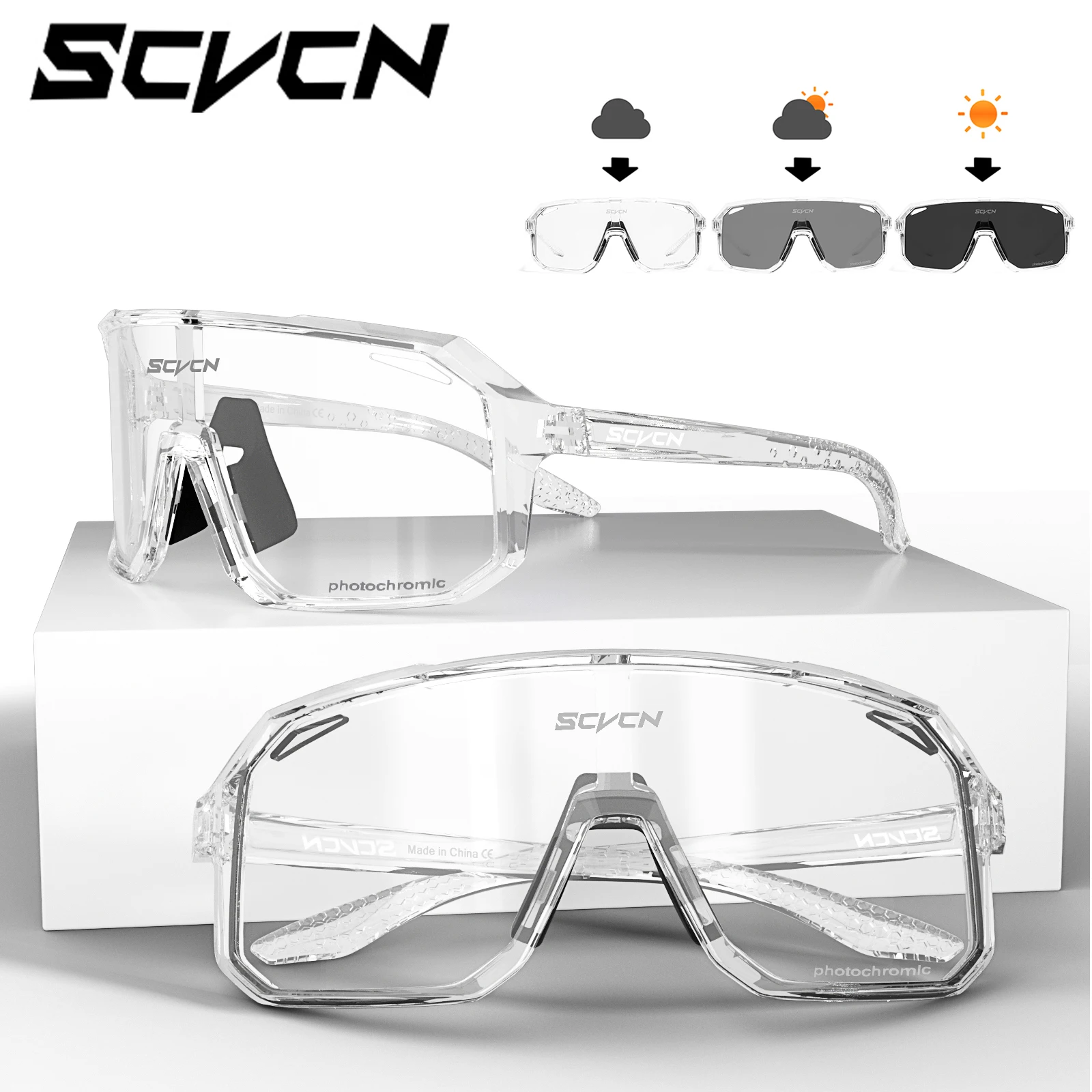 Mountain Biking Sunglasses - Okulary fotochromowe SCVCN do wędrówek, męskie