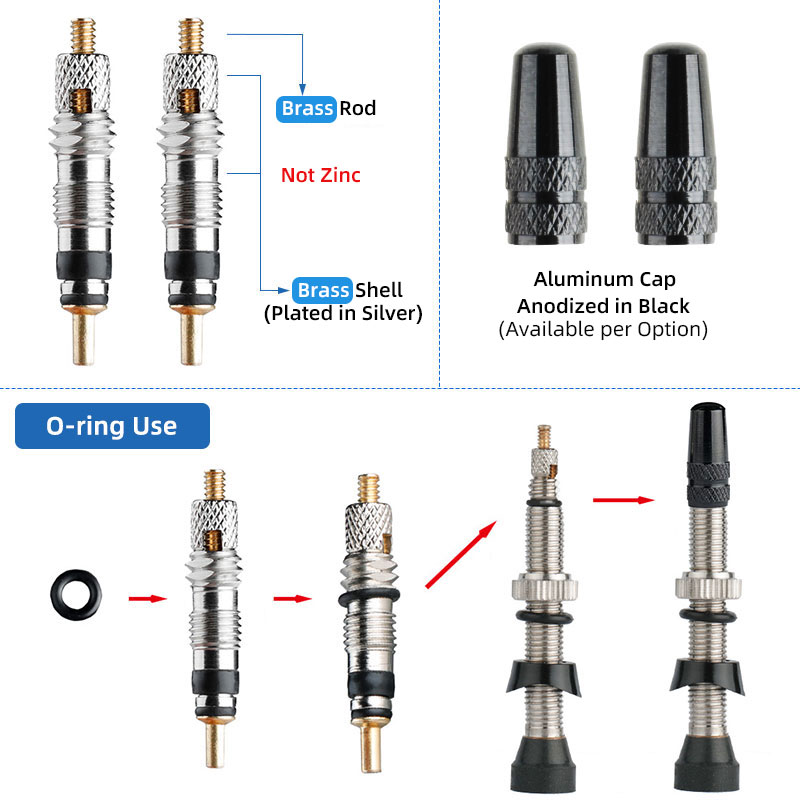 100/120mm F/V dysze opona bezd – Tubeless Valve Core recenzja i cena